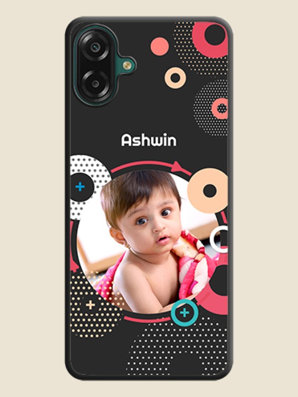 Custom Multicoloured Round Image On Space Black Custom Soft Matte Mobile Back Cover - Samsung Galaxy M07