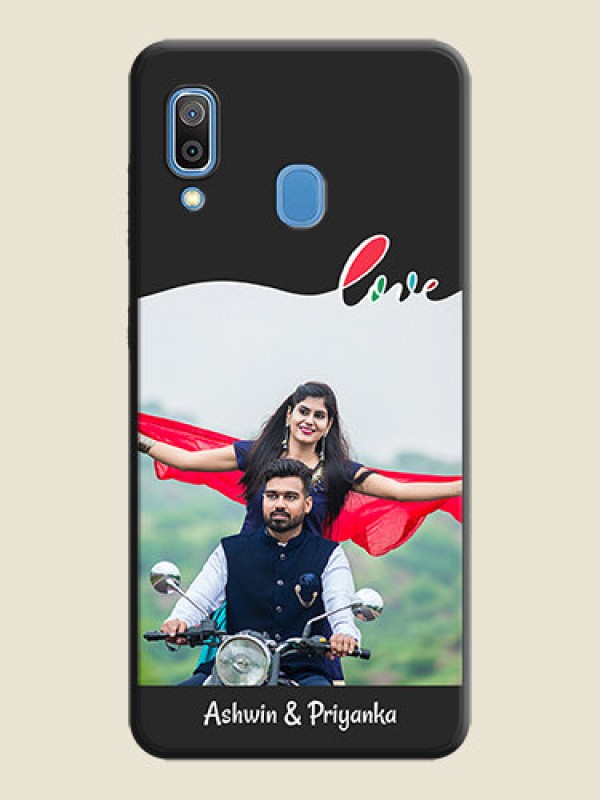 Custom Fall in Love Pattern with Picture on Photo on Space Black Soft Matte Mobile Case - Galaxy M10s