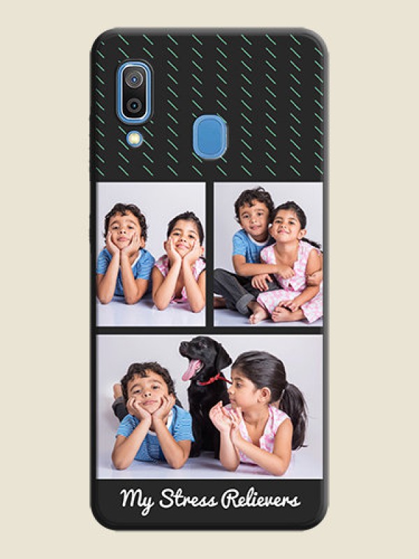 Custom Cross Dotted Pattern with 2 Image Holder  on Personalised Space Black Soft Matte Cases - Galaxy M10s