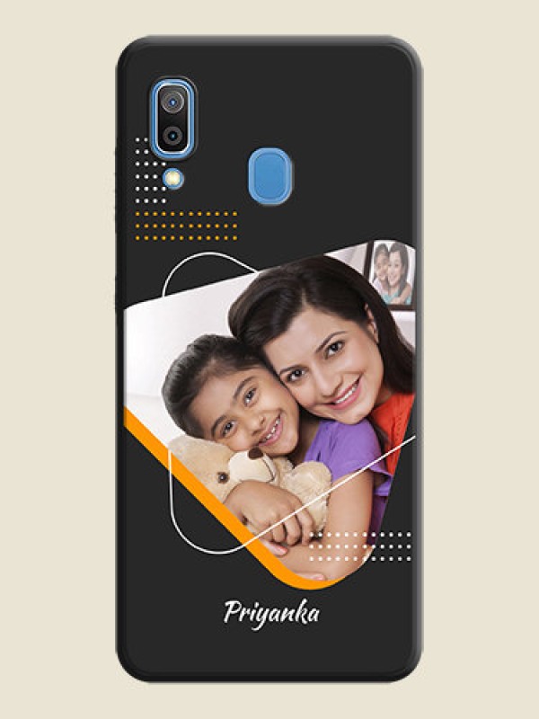Custom Yellow Triangle on Photo on Space Black Soft Matte Phone Cover - Galaxy M10s