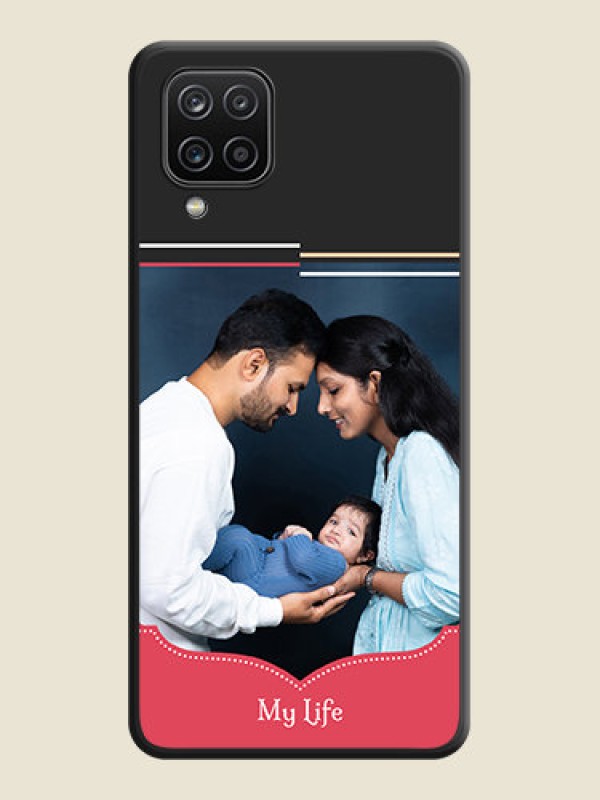 Custom Classic Plain Design with Name on Photo on Space Black Soft Matte Phone Cover - Galaxy M12