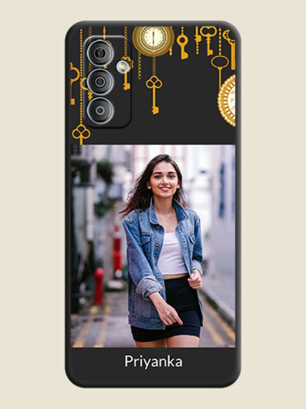 Custom Decorative Design with Text on Space Black Custom Soft Matte Back Cover - Samsung Galaxy M13 4G