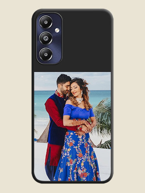 Custom Image Upload With Space Black Color On Custom Soft Matte Mobile Back Cover - Samsung Galaxy M14 4G