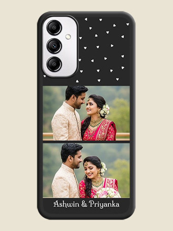 Custom Miniature Love Symbols with Name on Space Black Custom Soft Matte Back Cover - Galaxy M14 5G
