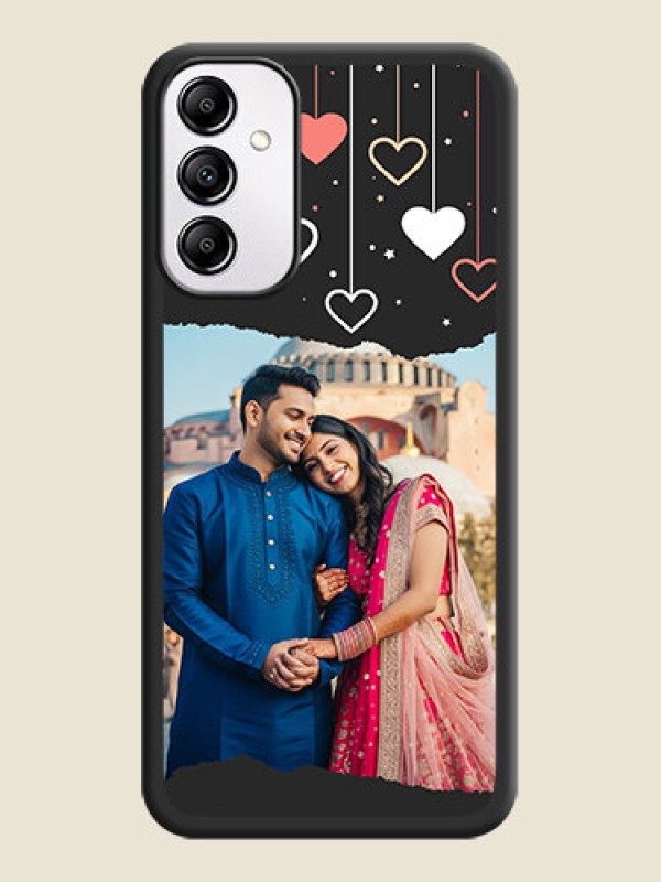 Custom Love Hangings with Splash Wave Picture on Space Black Custom Soft Matte Phone Back Cover - Galaxy M14 5G