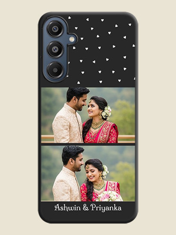 Custom Miniature Love Symbols with Name On Space Black Custom Soft Matte Mobile Back Cover - Galaxy M16 5G