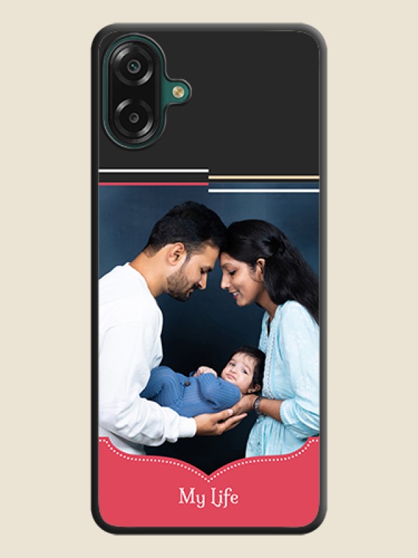 Custom Classic Plain Design with Name On Space Black Custom Soft Matte Mobile Back Cover - Samsung Galaxy M17e