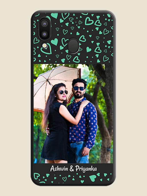 Custom Sea Green Indefinite Love Pattern on Photo on Space Black Soft Matte Mobile Cover - Galaxy M20