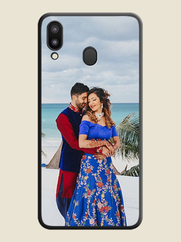 Custom Full Single Pic Upload On Space Black Personalized Soft Matte Phone Covers -Samsung Galaxy M20