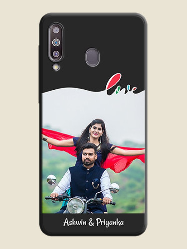 Custom Fall in Love Pattern with Picture - Photo on Space Black Soft Matte Mobile Case - Galaxy M30