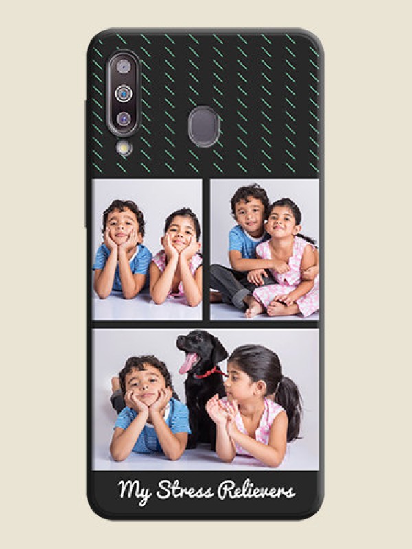 Custom Cross Dotted Pattern with 2 Image Holder  on Personalised Space Black Soft Matte Cases - Galaxy M30