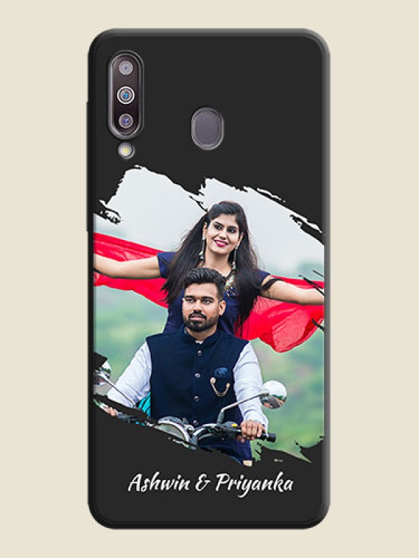 Custom Grunge Brush Strokes - Photo on Space Black Soft Matte Back Cover - Galaxy M30