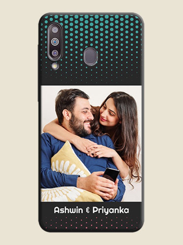 Custom Faded Dots with Grunge Photo Frame and Text on Space Black Custom Soft Matte Phone Cases - Galaxy M30
