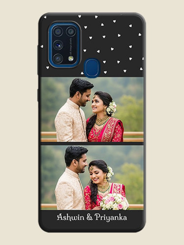 Custom Miniature Love Symbols with Name on Space Black Custom Soft Matte Back Cover - Galaxy M31