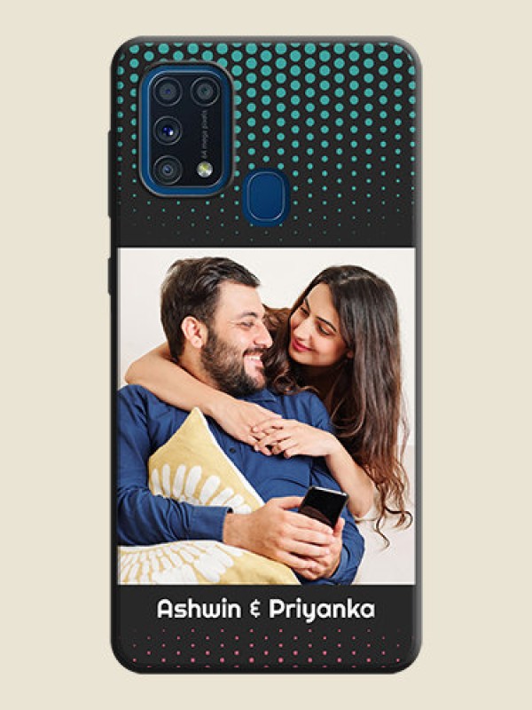 Custom Faded Dots with Grunge Photo Frame and Text on Space Black Custom Soft Matte Phone Cases - Galaxy M31