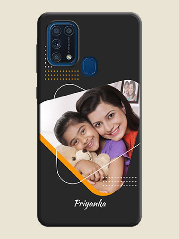 Custom Yellow Triangle - Photo on Space Black Soft Matte Phone Cover - Galaxy M31