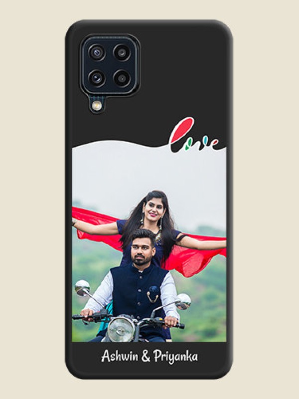 Custom Fall in Love Pattern with Picture on Photo on Space Black Soft Matte Mobile Case - Galaxy M32 4G Prime Edition
