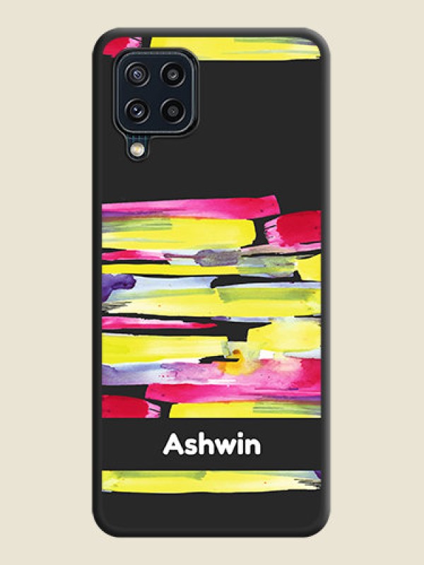 Custom Brush Coloured on Space Black Personalized Soft Matte Phone Covers - Galaxy M32 4G Prime Edition