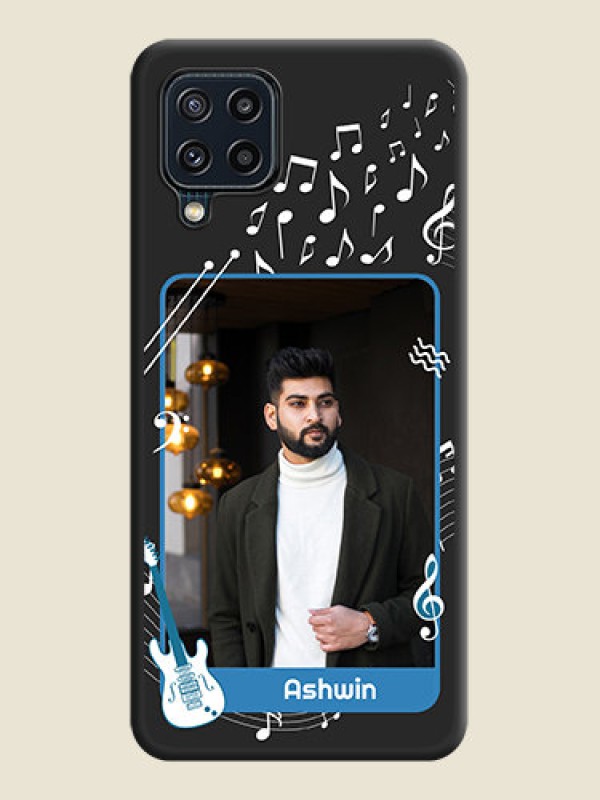 Custom Musical Theme Design with Text on Photo on Space Black Soft Matte Mobile Case - Galaxy M32 4G Prime Edition