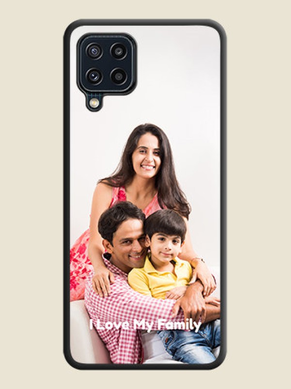 Custom Full Single Pic Upload With Text On Space Black Personalized Soft Matte Phone Covers -Samsung Galaxy M32 4G Prime Edition