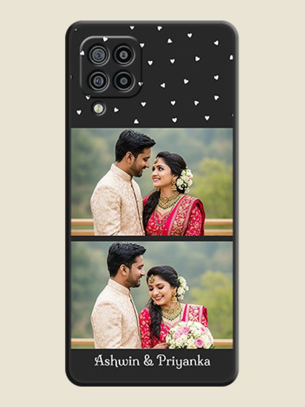 Custom Miniature Love Symbols with Name on Space Black Custom Soft Matte Back Cover - Galaxy M32