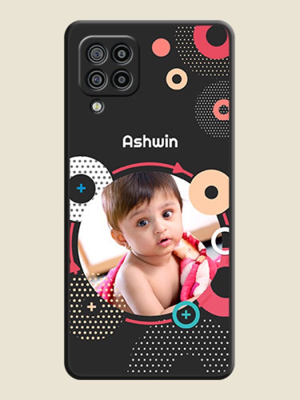 Custom Multicoloured Round Image on Personalised Space Black Soft Matte Cases - Galaxy M32