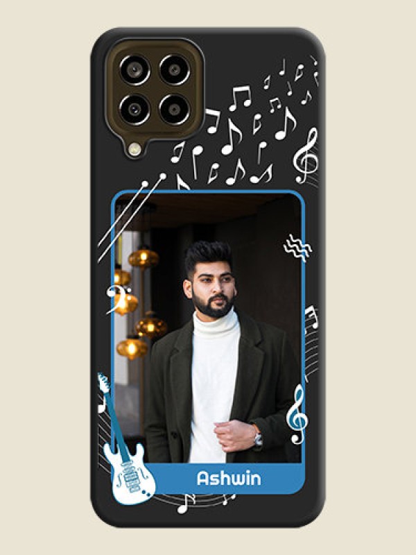 Custom Musical Theme Design with Text on Photo on Space Black Soft Matte Mobile Case - Galaxy M33 5G