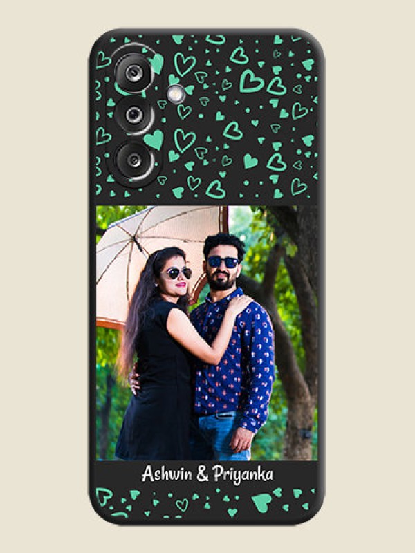 Custom Sea Green Indefinite Love Pattern on Photo On Space Black Custom Soft Matte Mobile Back Cover - Samsung Galaxy M36 5G