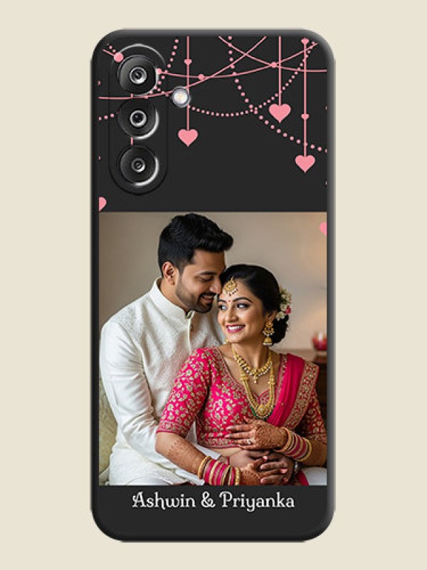 Custom Pink Love Hangings with Text On Space Black Custom Soft Matte Mobile Back Cover - Samsung Galaxy M36 5G