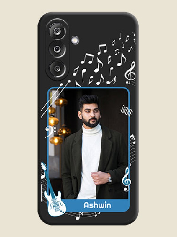 Custom Musical Theme Design with Text on Photo On Space Black Custom Soft Matte Mobile Back Cover - Samsung Galaxy M36 5G