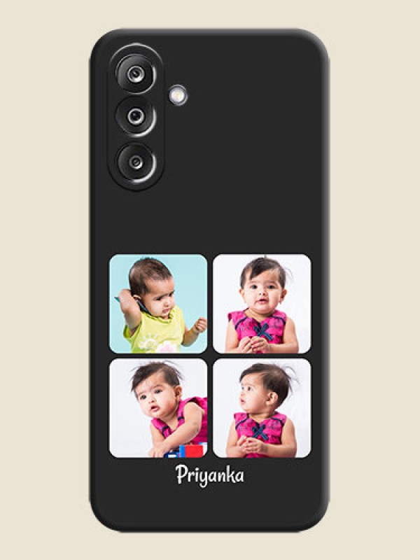Custom Floral Art with 6 Image Holder on Photo On Space Black Custom Soft Matte Mobile Back Cover - Samsung Galaxy M36 5G