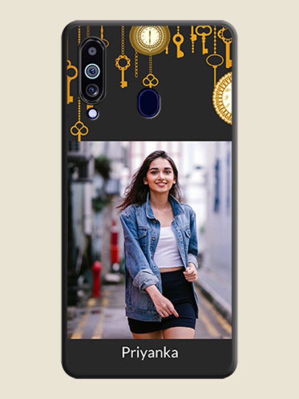 Custom Decorative Design with Text on Space Black Custom Soft Matte Back Cover - Galaxy M40