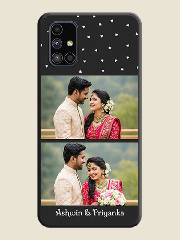 Custom Miniature Love Symbols with Name on Space Black Custom Soft Matte Back Cover - Galaxy M51