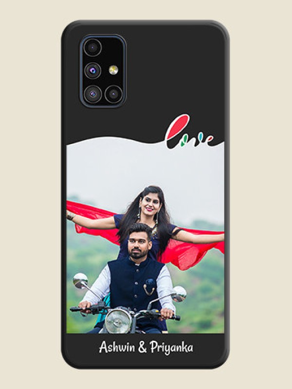 Custom Fall in Love Pattern with Picture on Photo on Space Black Soft Matte Mobile Case - Galaxy M51