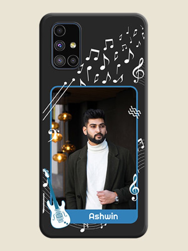 Custom Musical Theme Design with Text on Photo on Space Black Soft Matte Mobile Case - Galaxy M51