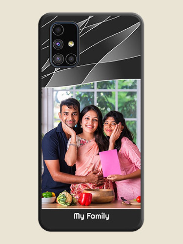 Custom Mixed Wave Lines on Photo on Space Black Soft Matte Mobile Cover - Galaxy M51