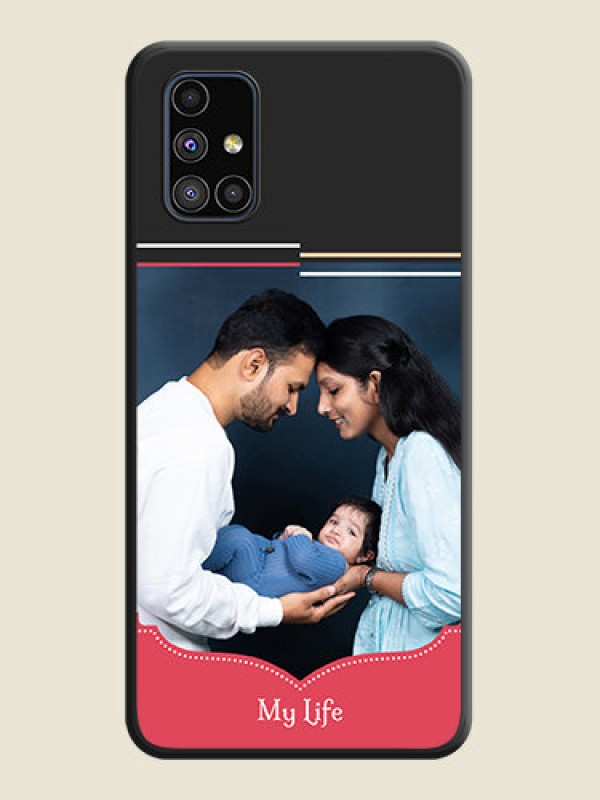Custom Classic Plain Design with Name on Photo on Space Black Soft Matte Phone Cover - Galaxy M51