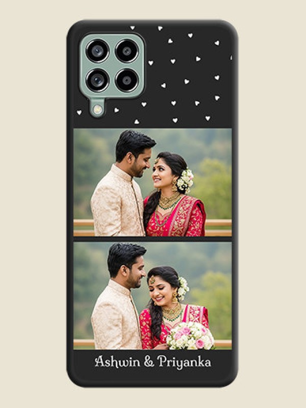 Custom Miniature Love Symbols with Name on Space Black Custom Soft Matte Back Cover - Galaxy M53 5G