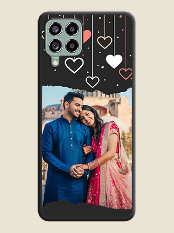 Custom Love Hangings with Splash Wave Picture on Space Black Custom Soft Matte Phone Back Cover - Galaxy M53 5G