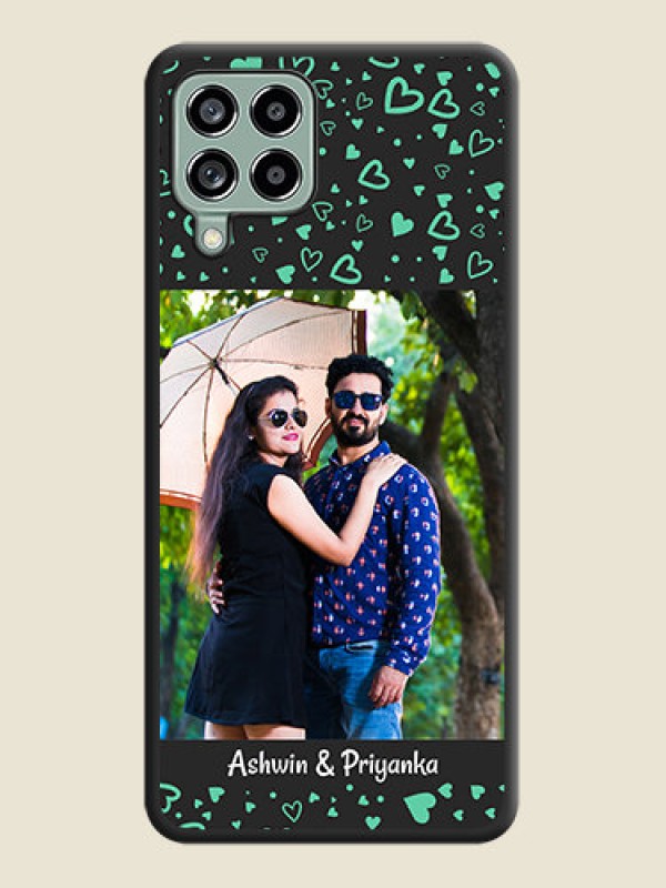 Custom Sea Green Indefinite Love Pattern on Photo on Space Black Soft Matte Mobile Cover - Galaxy M53 5G