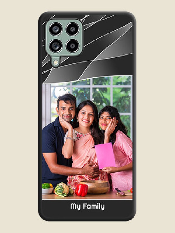 Custom Mixed Wave Lines on Photo on Space Black Soft Matte Mobile Cover - Galaxy M53 5G