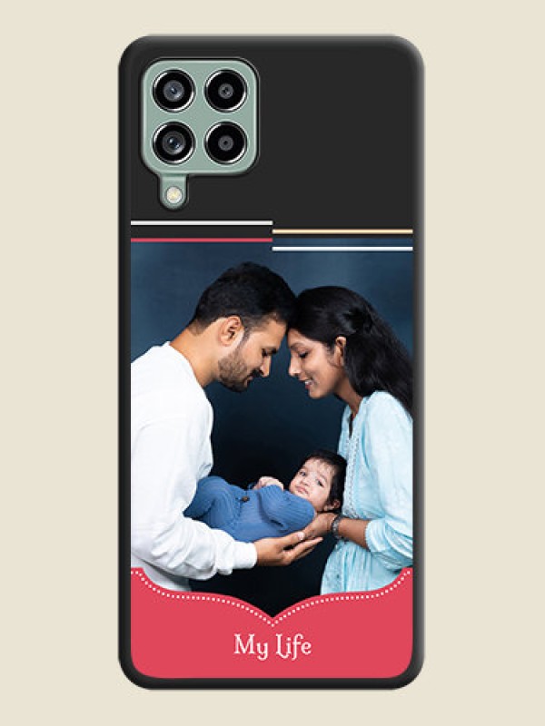 Custom Classic Plain Design with Name on Photo on Space Black Soft Matte Phone Cover - Galaxy M53 5G