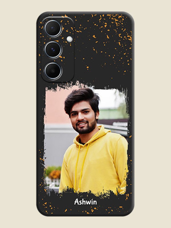 Custom Spray Free Design on Photo On Space Black Custom Soft Matte Mobile Back Cover - Galaxy M55 5G