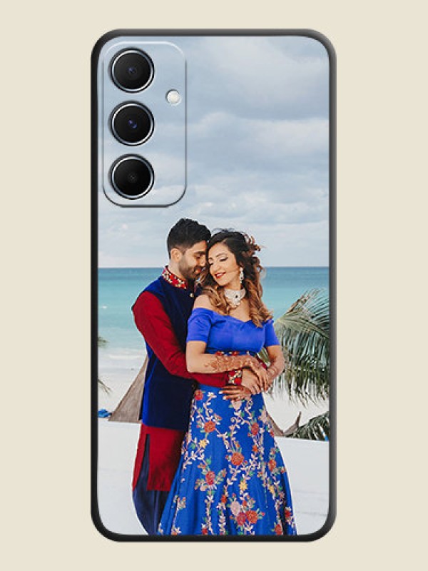 Custom Full Single Pic Upload On Space Black Custom Soft Matte Mobile Back Cover - Galaxy M55 5G