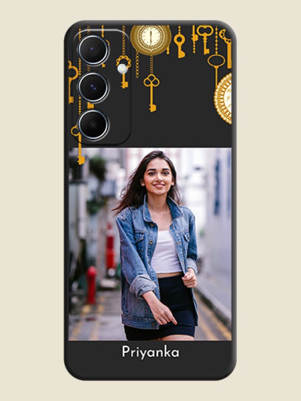 Custom Decorative Design with Text On Space Black Custom Soft Matte Mobile Back Cover - Galaxy M55s 5G