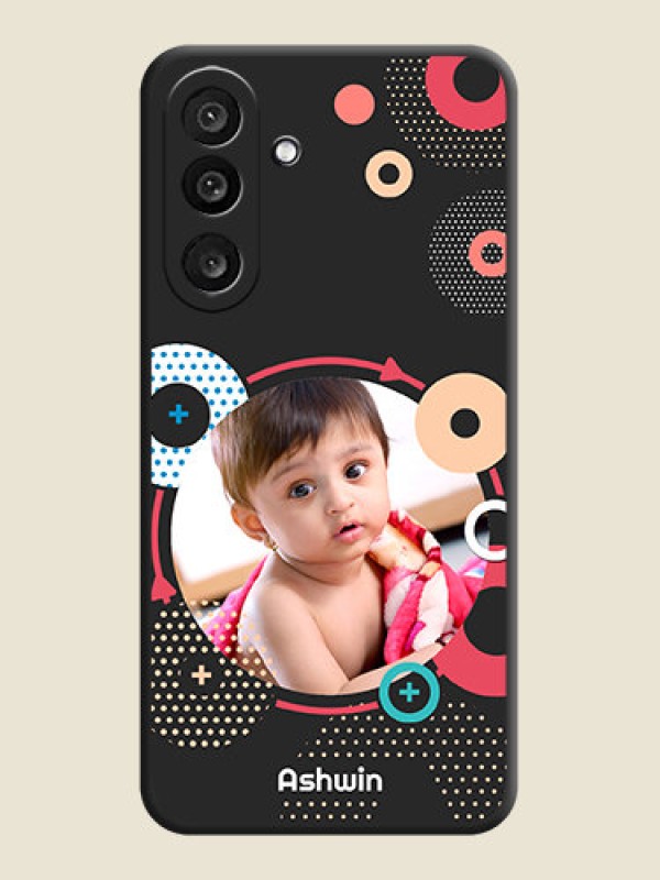 Custom Multicoloured Round Image On Space Black Custom Soft Matte Mobile Back Cover - Samsung Galaxy M56 5G