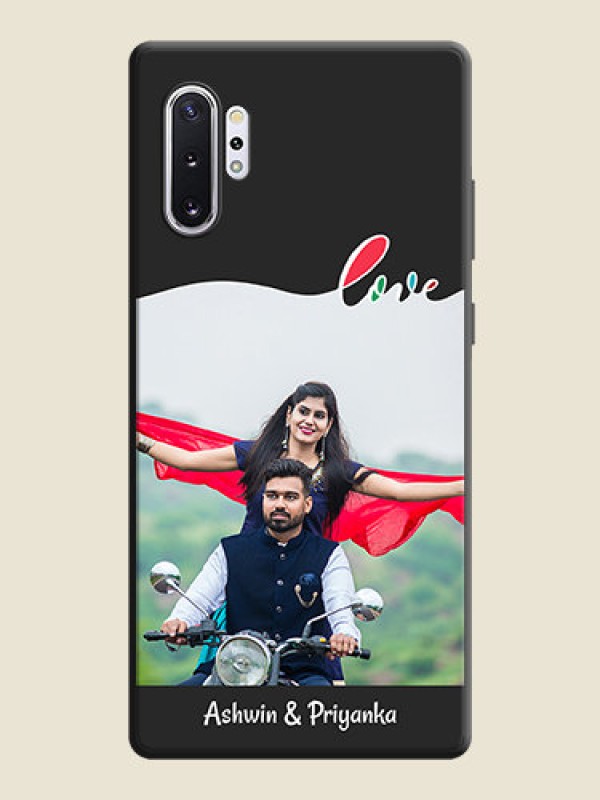 Custom Fall in Love Pattern with Picture - Photo on Space Black Soft Matte Mobile Case - Galaxy Note 10 Plus