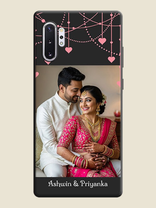 Custom Pink Love Hangings with Text on Space Black Custom Soft Matte Back Cover - Galaxy Note 10 Plus
