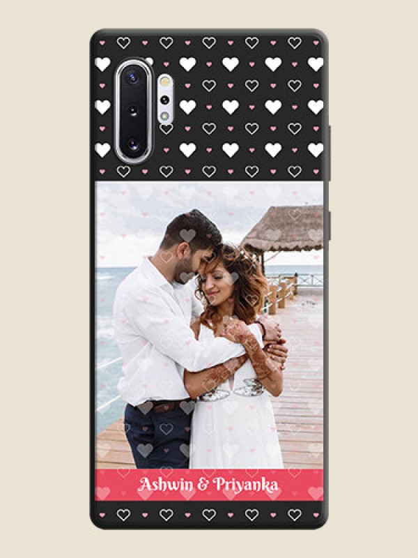 Custom White Color Love Symbols with Text Design - Photo on Space Black Soft Matte Phone Cover - Galaxy Note 10 Plus