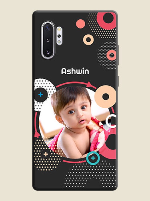 Custom Multicoloured Round Image on Personalised Space Black Soft Matte Cases - Galaxy Note 10 Plus